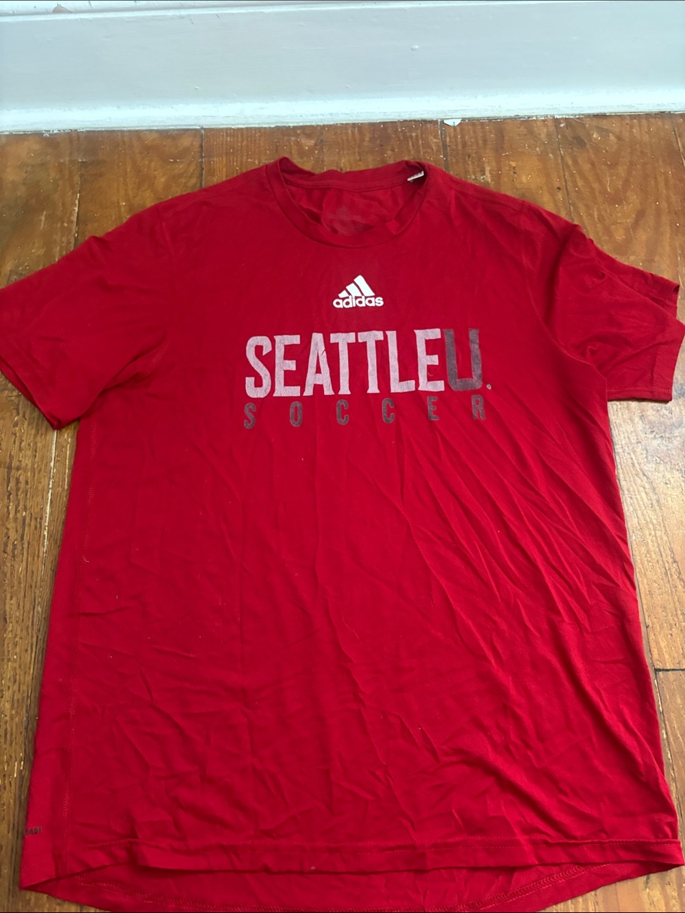 adidas Red Seattle U Soccer Short Sleeve T-Shirt
